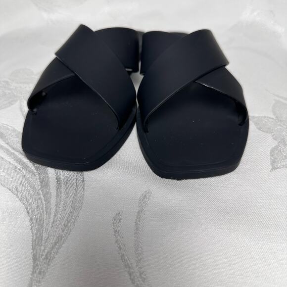 Steve Madden Sandals Womens Horizon Slide Flats Slip Black Casual Beach Size 7M - Picture 2 of 6